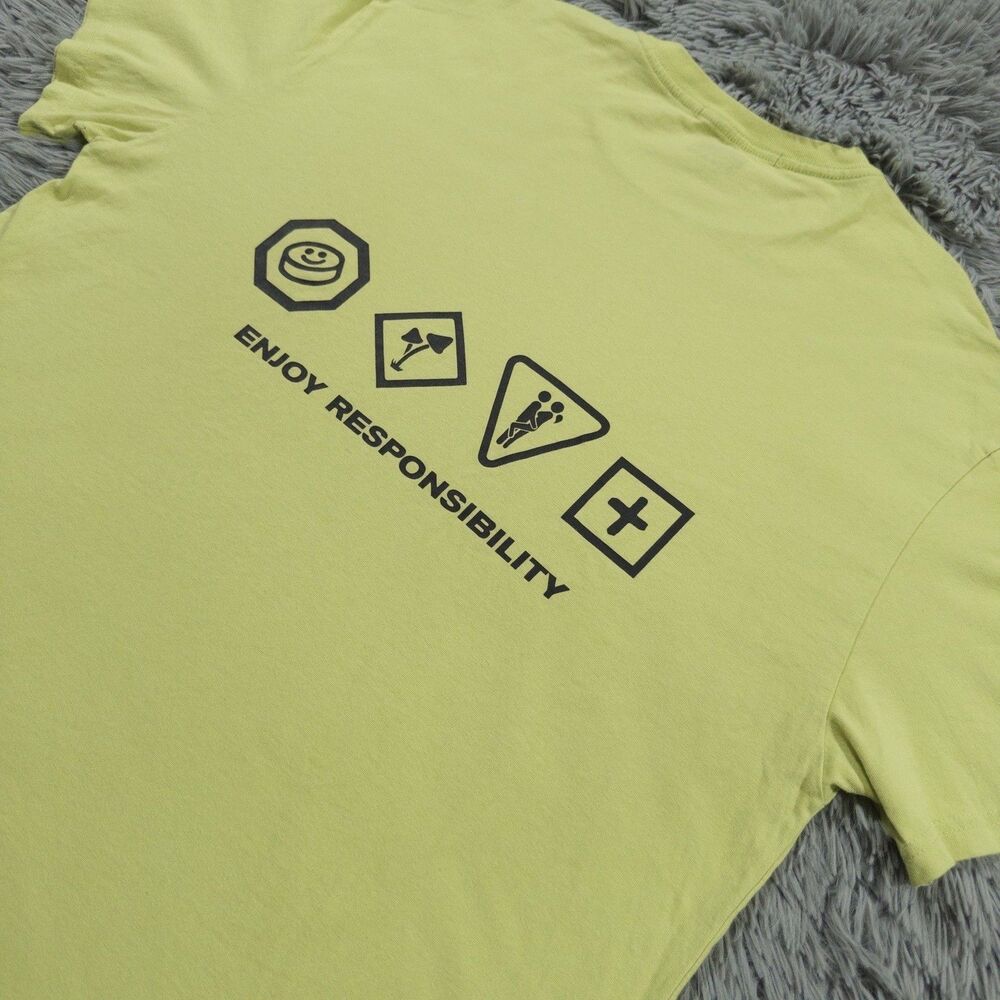 Ksubi Shirt Extra Large Green Black Lost Liberty Enjoy Biggie Pullover Tee Mens